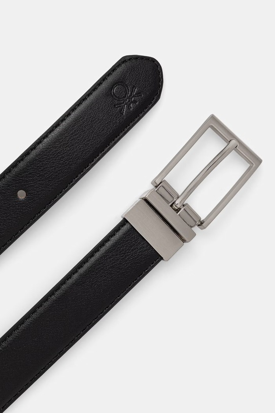 United Colors of Benetton dvostranski pas moški iz umetnega usnja 6QOBVL00A črna SS26