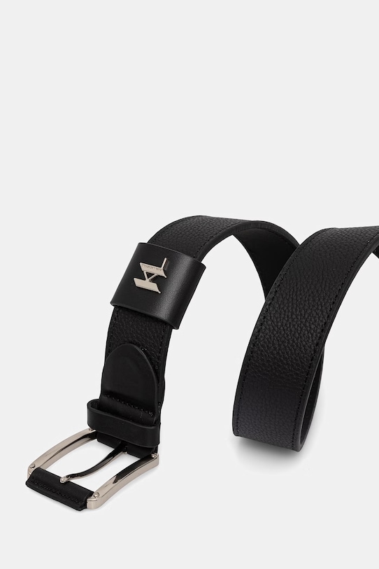 Karl Lagerfeld pasek skórzany 562451.815300 czarny SS26