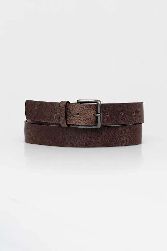 HUGO pasek męski skórzany Geffrey_Sz35 brązowy 50563654