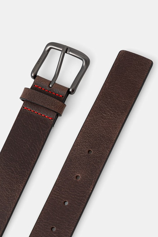 HUGO pasek męski skórzany Geffrey_Sz35 50563654 brązowy SS26