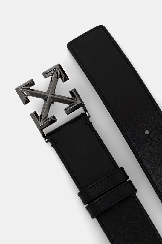 Off-White pasek skórzany męski OMRB14GS26LEA003 czarny SS26
