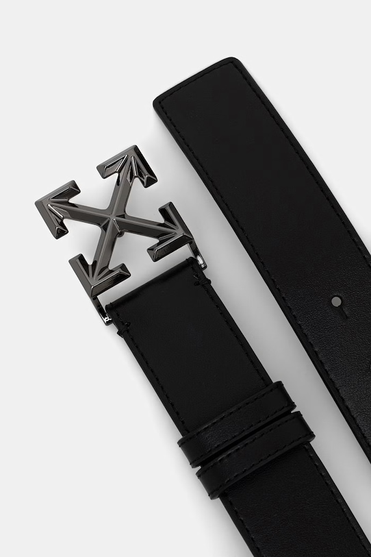 Off-White pasek skórzany męski OMRB14GS26LEA003 czarny SS26