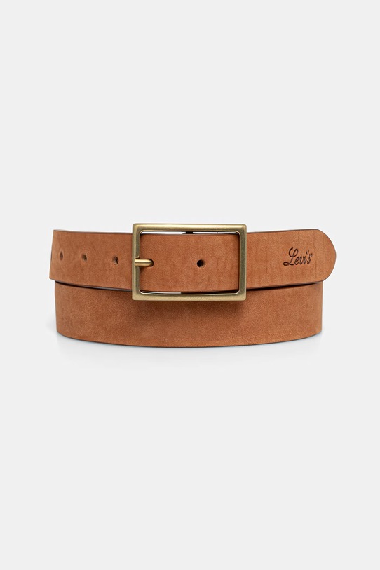 Levi's pasek skórzany RECTANGLE BUCKLE pomarańczowy 004CH