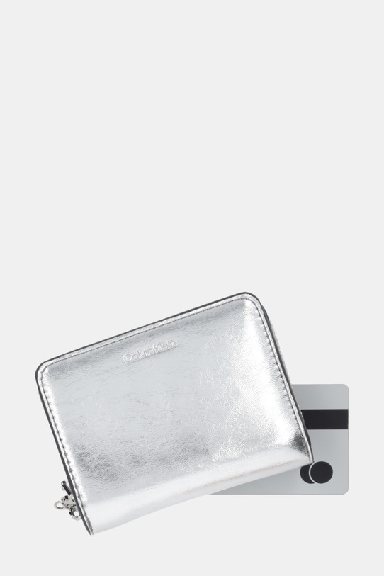 Calvin Klein portfel srebrny LV04F1103G