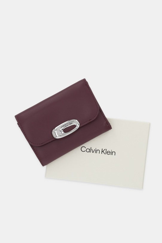 Calvin Klein portfel skórzany LV04F1116G bordowy