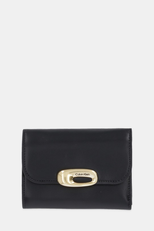 Calvin Klein portfel skórzany skóra licowa czarny LV04F1116G