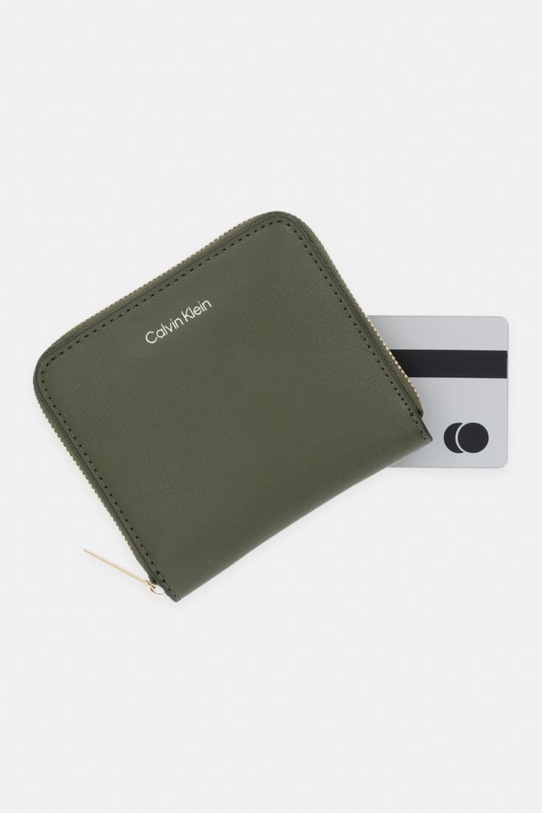 Calvin Klein novčanik za žene od imitacije kože zelena LV04F1120G