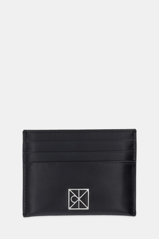Calvin Klein etui na karty skórzane Planet friendly czarny LV04F3317G