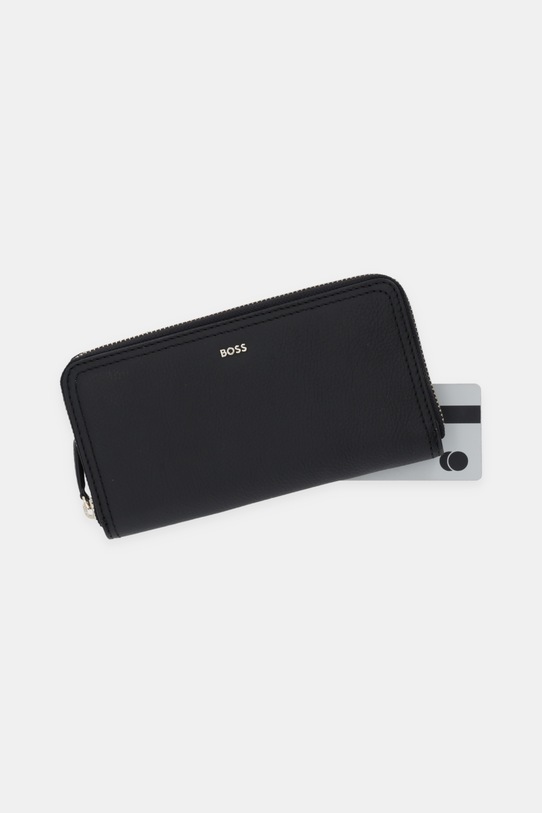 BOSS portofel de piele Lenah Ziparound negru 50558016