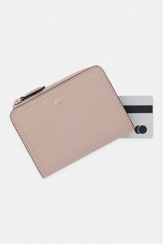 BOSS portfel damski skórzany Lenah Small Wallet różowy 50558032