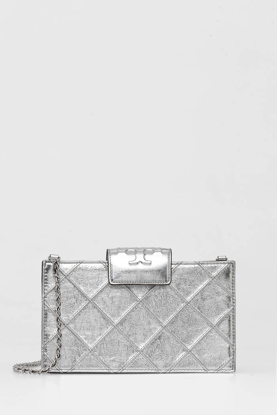 Tory Burch torebka skórzana Fleming skóra licowa srebrny 175190.040
