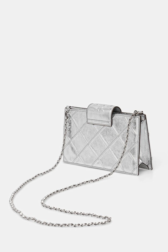Akcesoria Tory Burch torebka skórzana Fleming 175190.040 srebrny