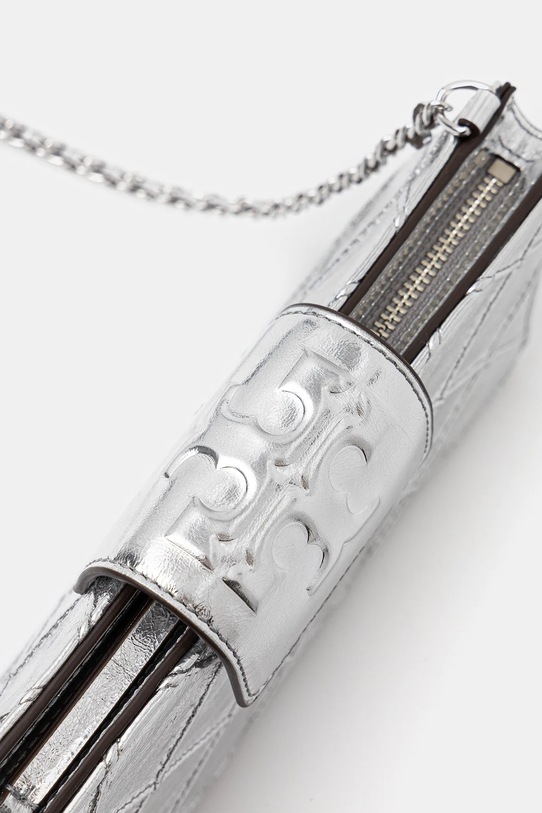 Tory Burch torebka skórzana Fleming srebrny 175190.040