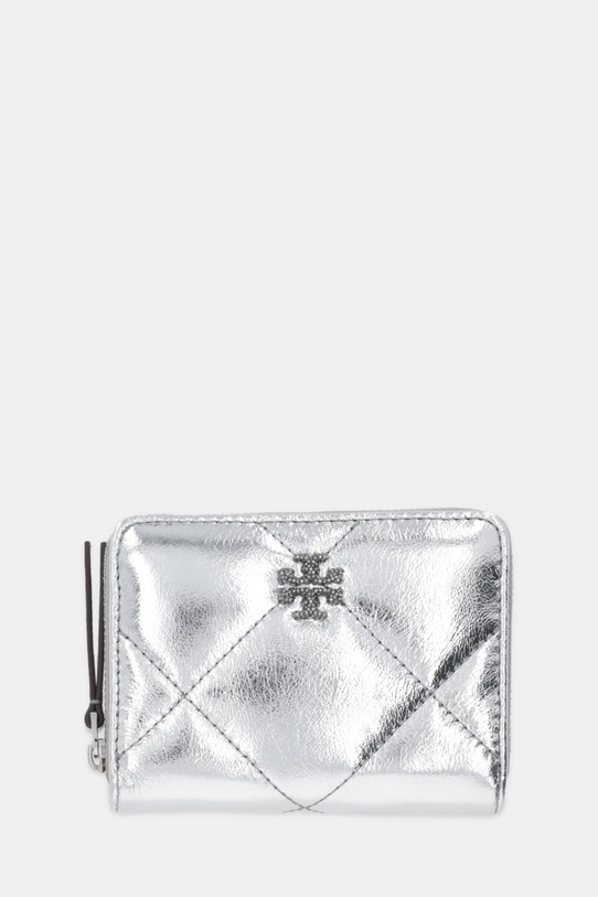 Tory Burch portfel Kira Diamond skóra licowa srebrny 175007.040