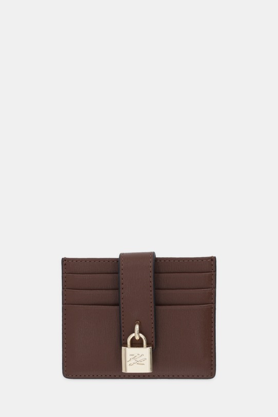 Δερμάτινη θήκη για κάρτες Karl Lagerfeld K/AUTOGRAPH θήκη για κάρτες καφέ B1W32025