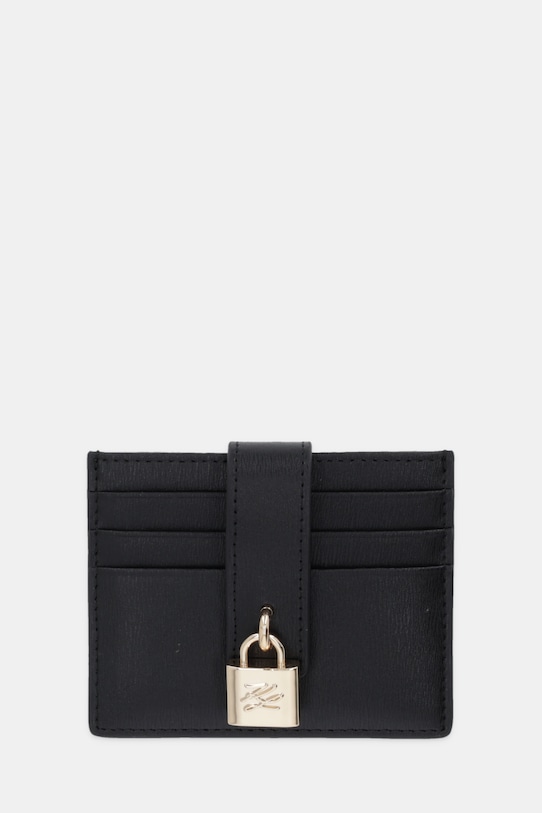 Karl Lagerfeld etui na karty skórzane K/AUTOGRAPH etui na karty czarny B1W32025