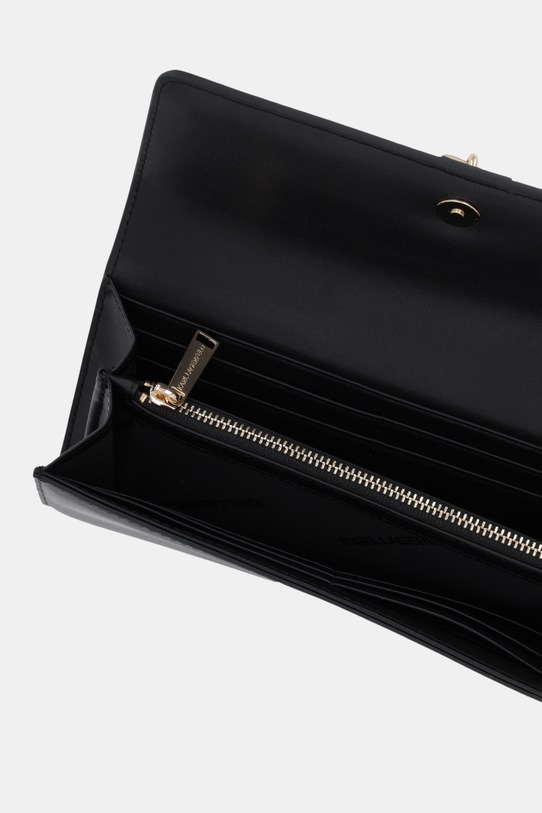 Akcesoria Karl Lagerfeld portfel skórzany K/AUTOGRAPH B1W32026 czarny