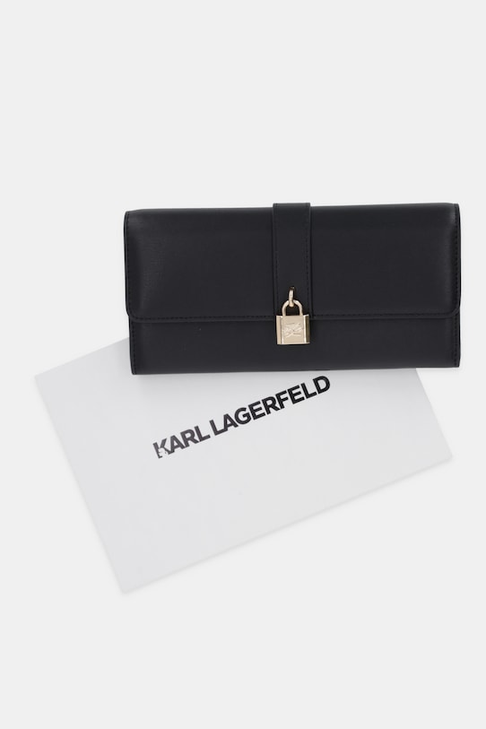 Karl Lagerfeld portfel skórzany K/AUTOGRAPH B1W32026 czarny