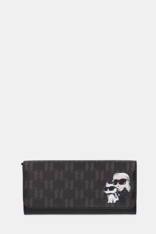 Karl Lagerfeld portfel IKON MONOGRAM imitacja skóry licowej brązowy B1W32015