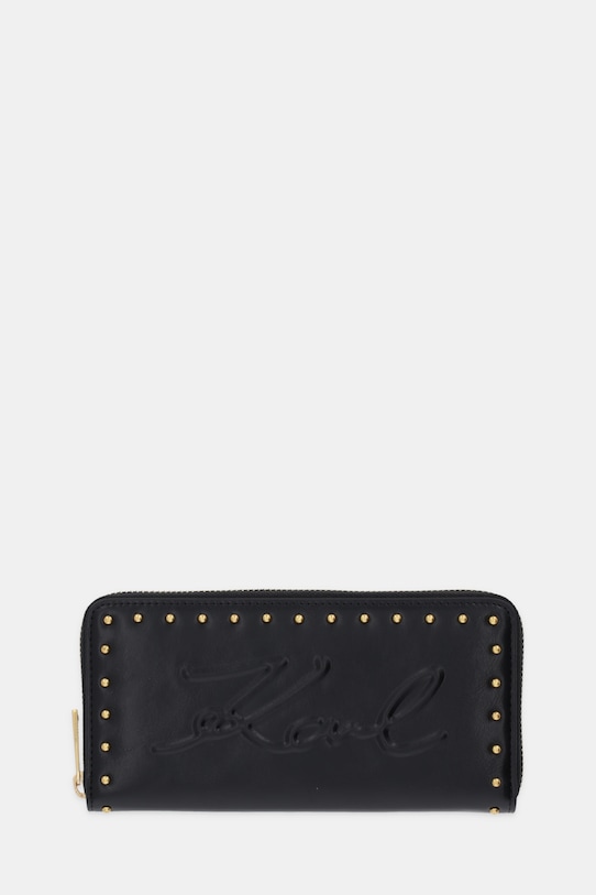 Karl Lagerfeld portfel K/VILLE drobny wzór czarny B1W32074