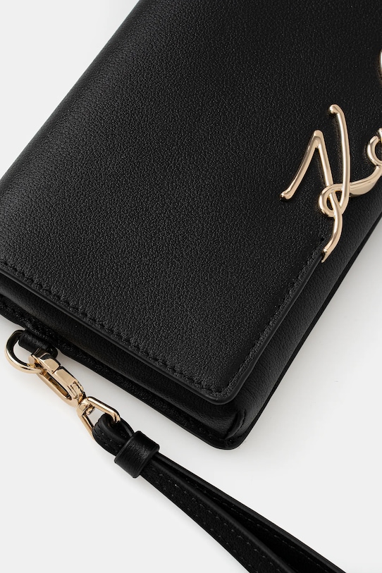 Karl Lagerfeld portfel skórzany K/SIGNATURE czarny B1W32033