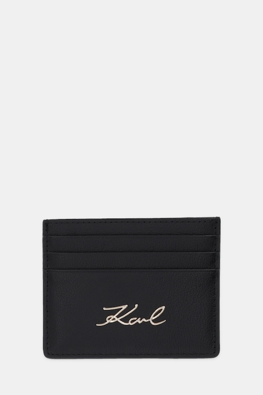 Kožené puzdro na karty Karl Lagerfeld K/SIGNATURE puzdro na karty čierna B1W32034