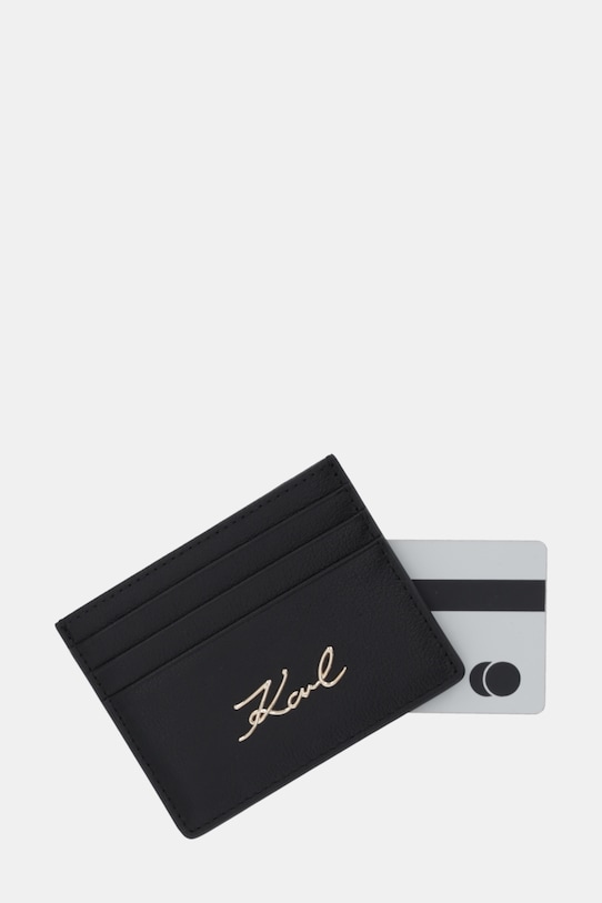 Doplnky Kožené puzdro na karty Karl Lagerfeld K/SIGNATURE B1W32034 čierna