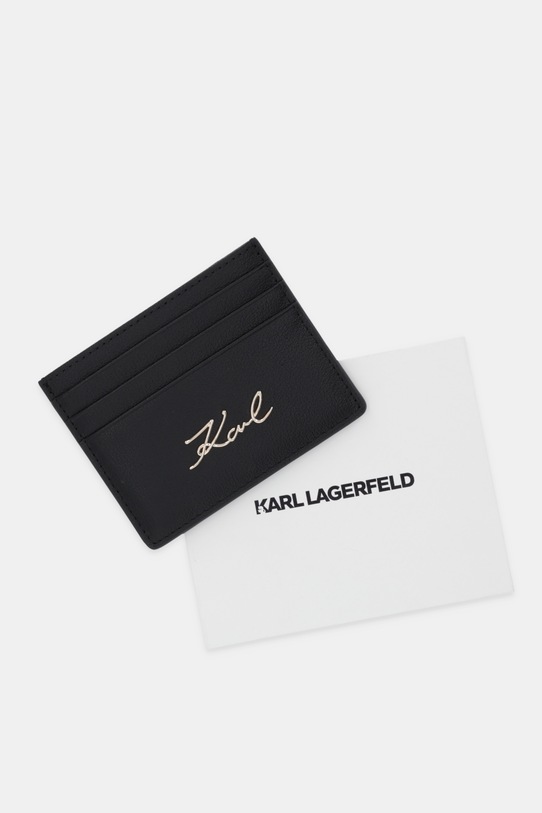 Karl Lagerfeld etui na karty skórzane K/SIGNATURE czarny B1W32034