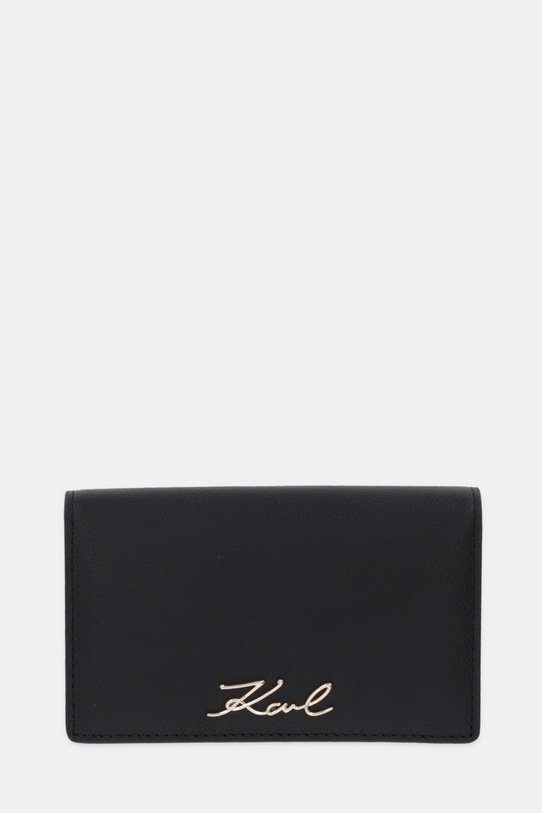 Karl Lagerfeld portfel skórzany K/SIGNATURE skóra licowa czarny B1W32035