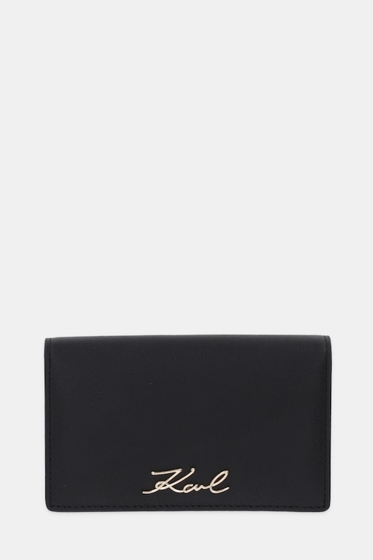 Karl Lagerfeld portfel skórzany K/SIGNATURE skóra licowa czarny B1W32035