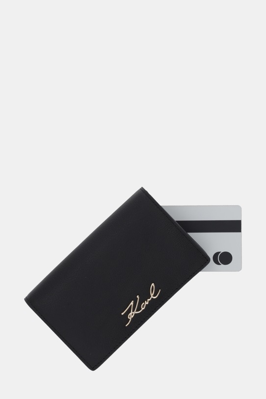 Karl Lagerfeld portfel skórzany K/SIGNATURE czarny B1W32035