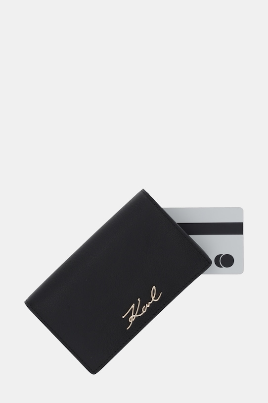 Karl Lagerfeld portfel skórzany K/SIGNATURE czarny B1W32035