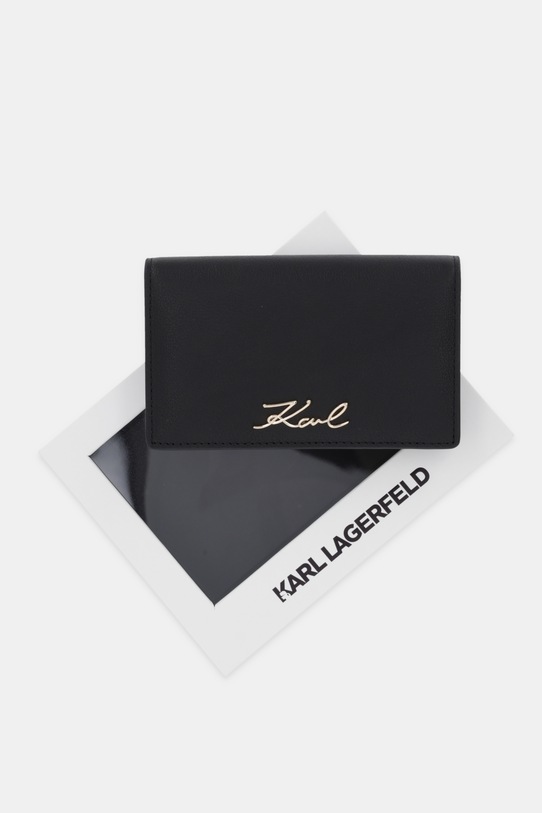 Karl Lagerfeld portfel skórzany K/SIGNATURE B1W32035 czarny