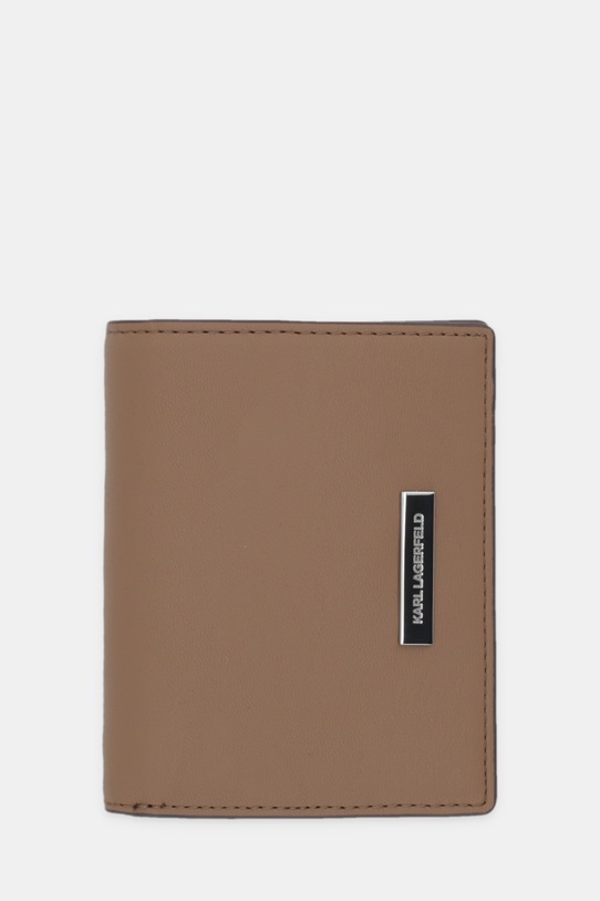 Karl Lagerfeld portfel IKON skóra licowa beżowy B1W32004