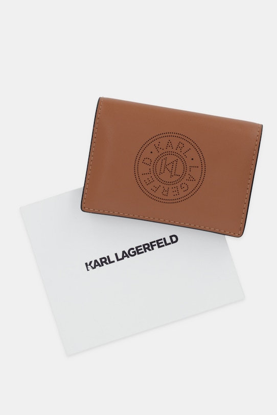 Kožená peňaženka Karl Lagerfeld K/CIRCLE B1W32028 hnedá