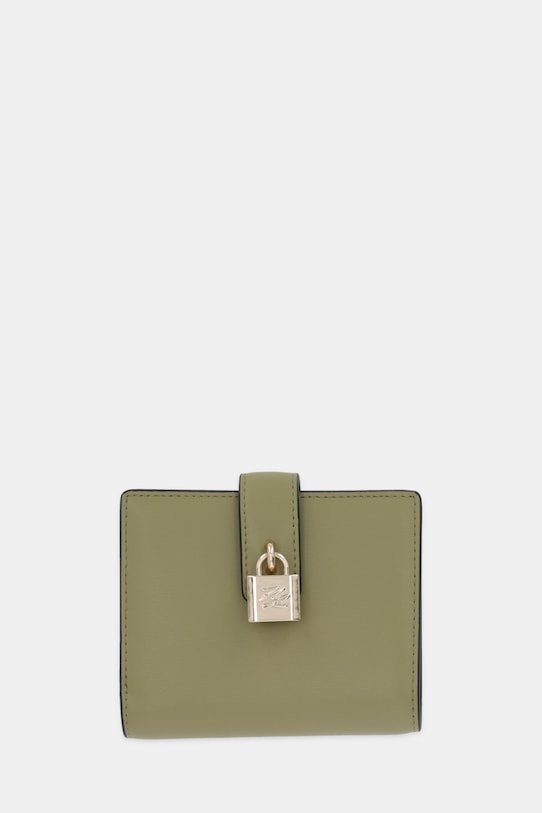 Karl Lagerfeld portfel K/AUTOGRAPH skóra licowa zielony B1W32047