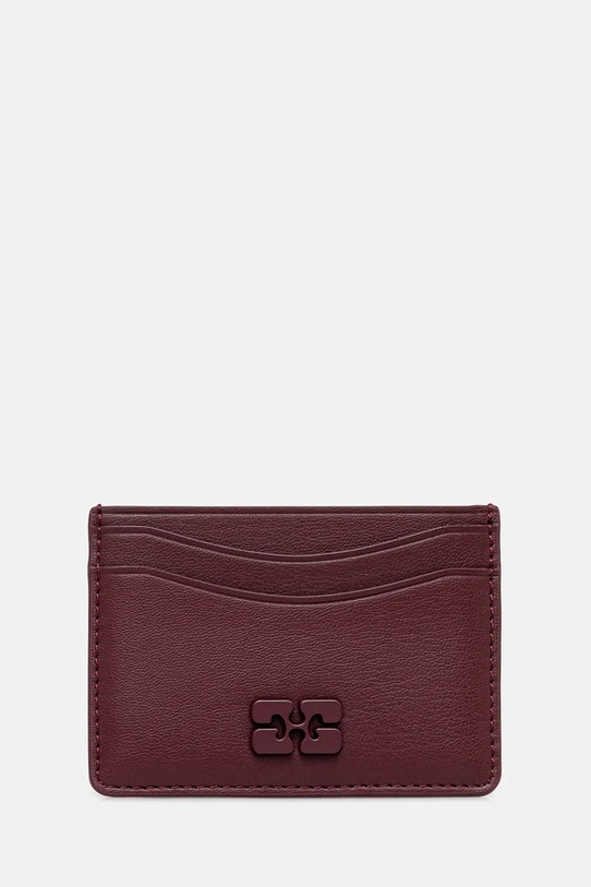 GANNI etui na karty B3010087 Planet friendly bordowy B3010087