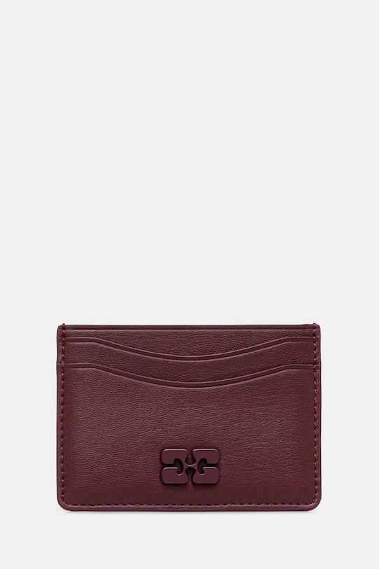 GANNI etui na karty B3010087 Planet friendly bordowy B3010087