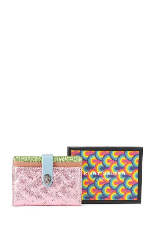 Kurt Geiger London etui na karty skórzane Kensington 5018499109 różowy