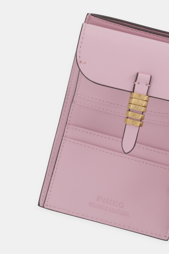 Pinko portfel skórzany różowy 106189.A0QO