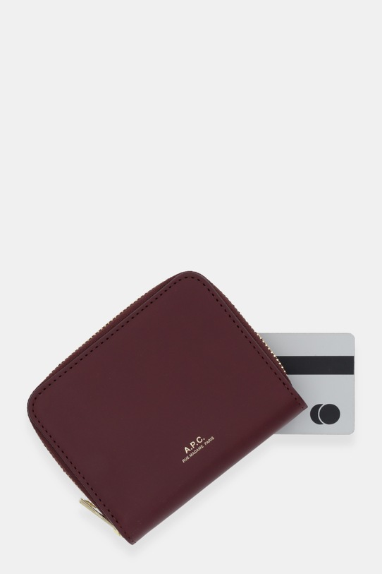 A.P.C. portfel skórzany PORTE.MONNAIE CHELSEA fioletowy PXAWV.F63672