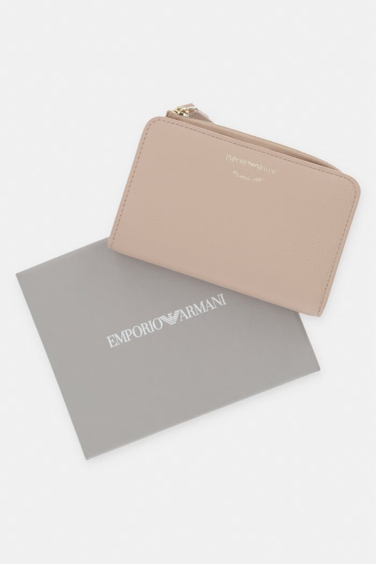 Emporio Armani portfel skórzany EW000369.AF19568 beżowy