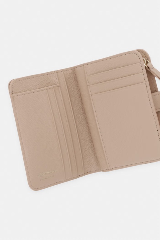 Akcesoria Emporio Armani portfel skórzany EW003034.AF19568 beżowy
