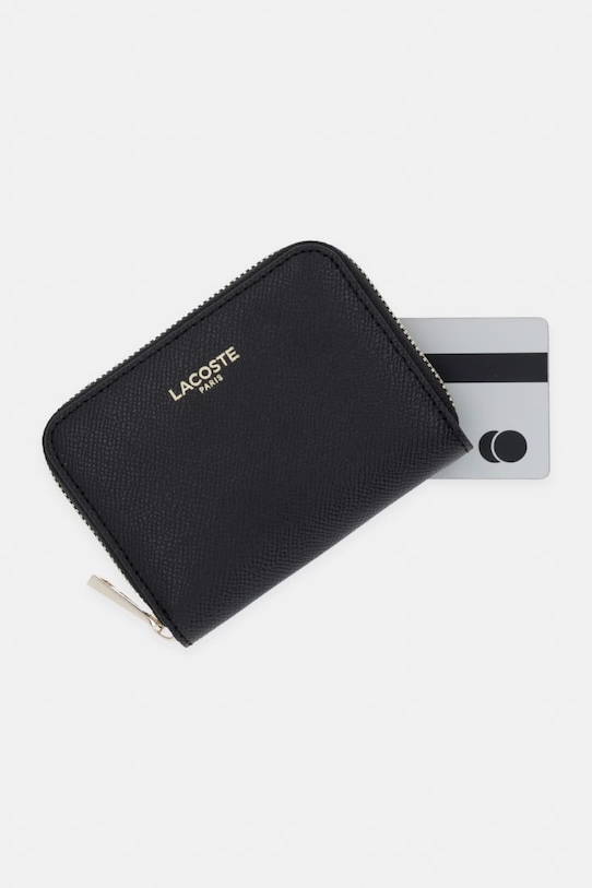 Lacoste portfel damski skórzany czarny NF5225PH