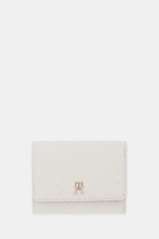 Tommy Hilfiger portfel damski z imitacji skóry beżowy AW0AW18484