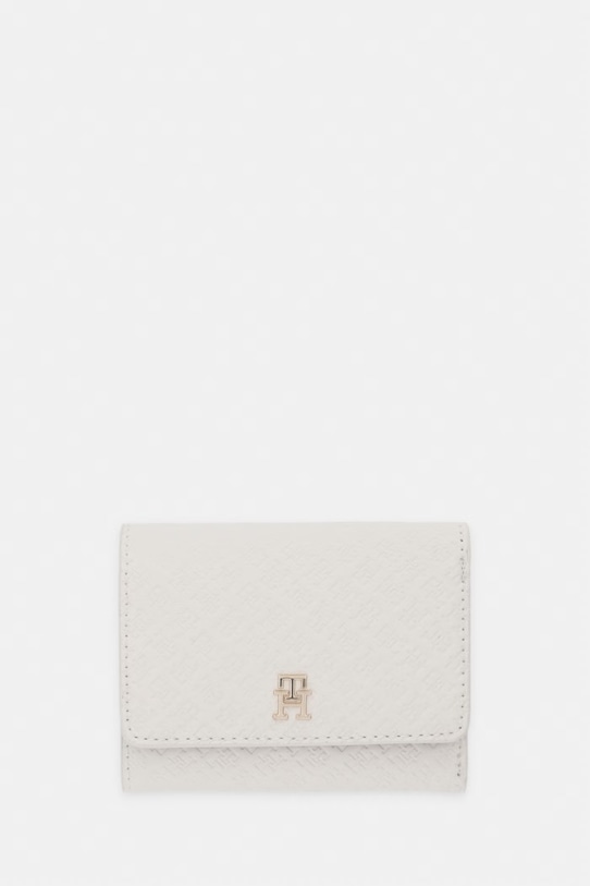 Tommy Hilfiger portfel damski z imitacji skóry beżowy AW0AW18484