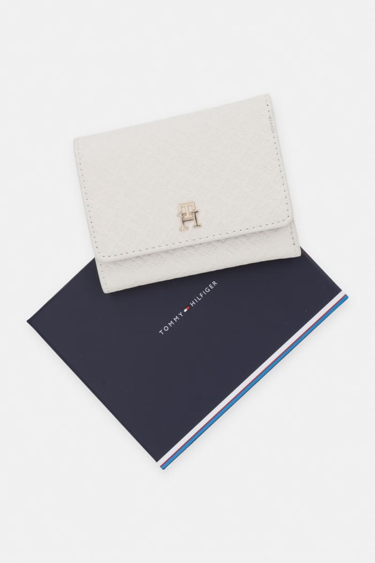 Tommy Hilfiger portfel damski z imitacji skóry AW0AW18484 beżowy