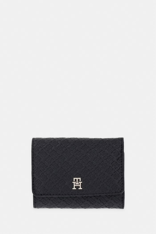 Tommy Hilfiger portfel damski z imitacji skóry czarny AW0AW18484
