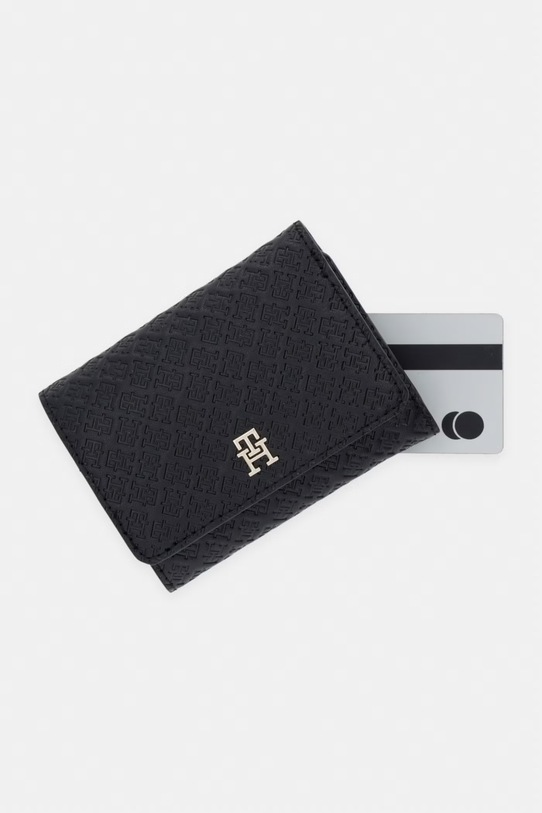 Tommy Hilfiger portfel damski z imitacji skóry czarny AW0AW18484