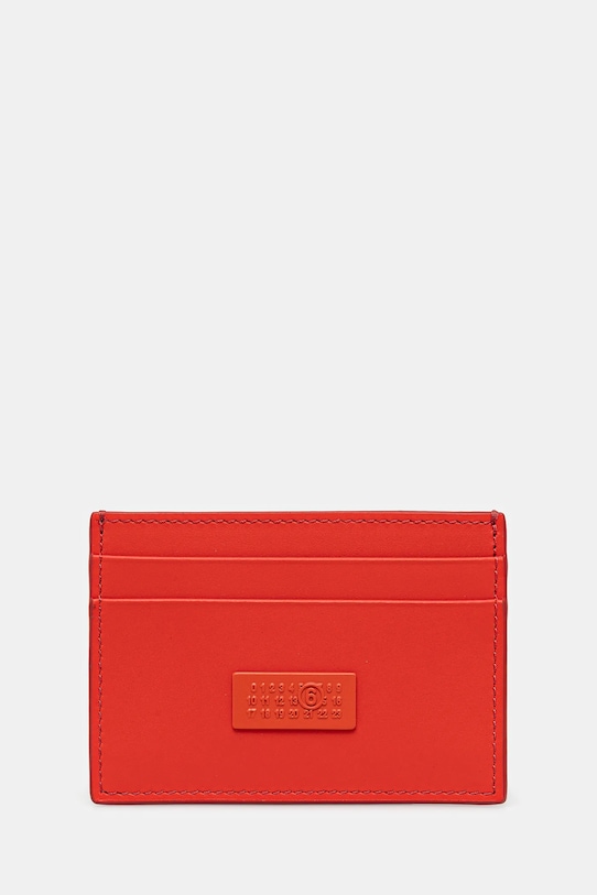 MM6 Maison Margiela etui na karty skórzane gładkie czerwony SA5UI0026.P8886.T4020